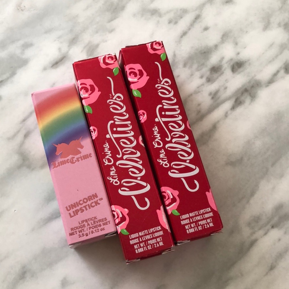 Lime Crime Unicorn Bullet Lipstick Velvetines Lot